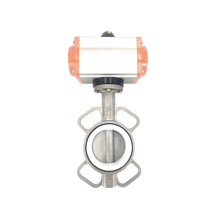 Vàlvula de papallona de PTFE d'acer inoxidable d'hòstia pneumàtica