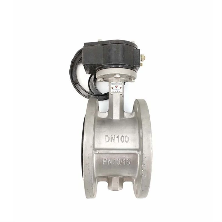 Turbine Flange Stainless Steel PTFE Butterfly Valve